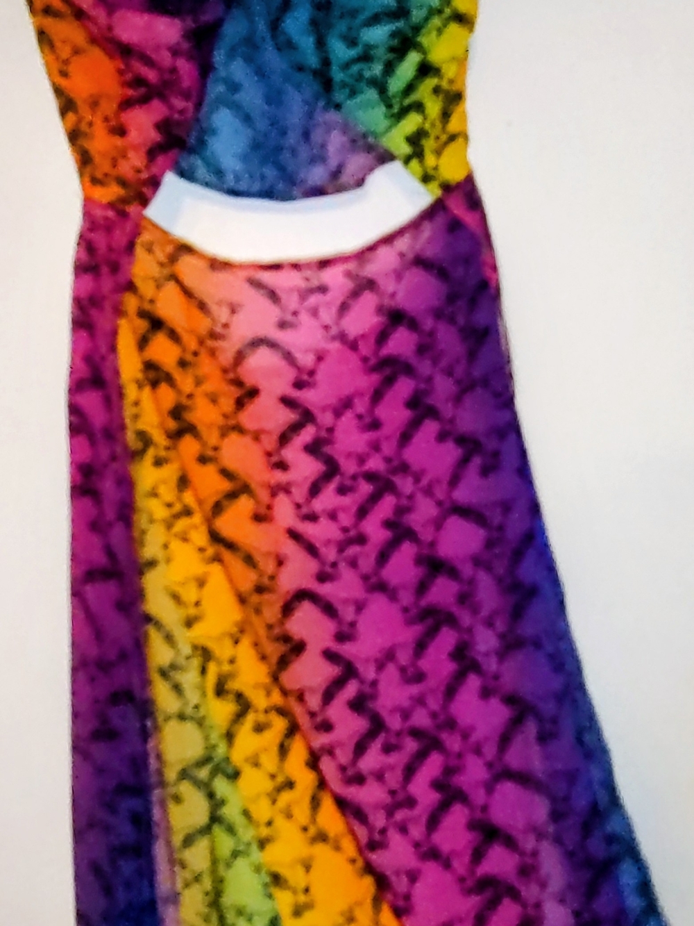 Kurt Geiger Rainbow Gradient High-Low Dress in Purple, Pink, Yellow, Green, Blue - Picture 7 of 12